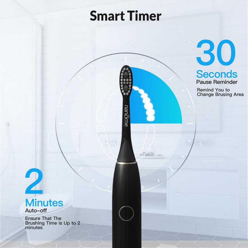 Sonic Electric Toothbrush for Adults - 12 Brush Heads 3 Hours Charge for 360 Days Waterproof Oral electric toothbrush Daily Electrical Cleansing