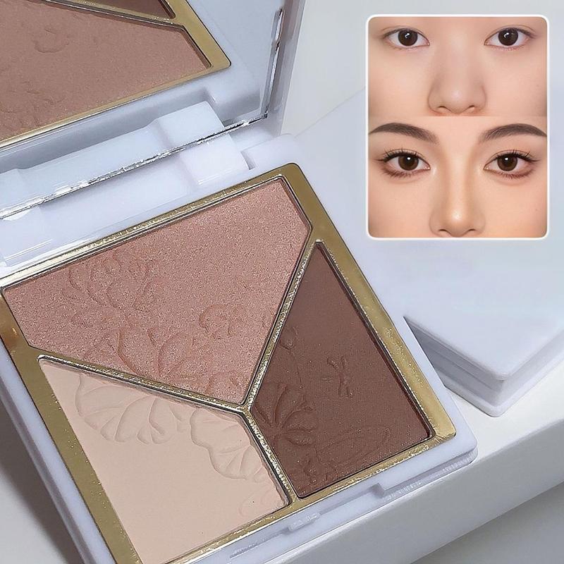 3 Color Face Palette , 3 in 1 Highlighter & Contour & Blush Palette, Waterproof Multi-function Makeup Palette