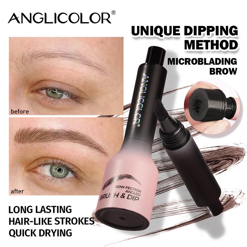 Upgraded Liquid Microblading Eyebrow Pen,Teardrop Angled Micro Eyebrow Brush To Microblading Eyebrow,Hair-Like Strokes,Natural Easy To Color Long Lasting Quick Drying