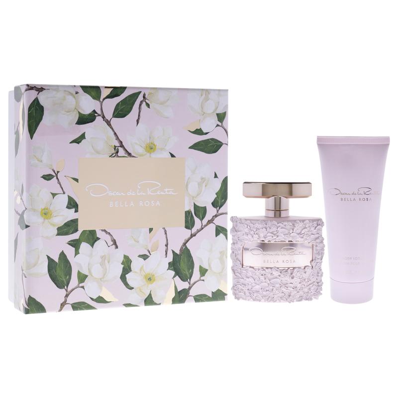 Bella Rosa by Oscar De La Renta for Women - 2 Pc Gift Set 3.4oz EDP Spray, 3.4oz Body Lotion