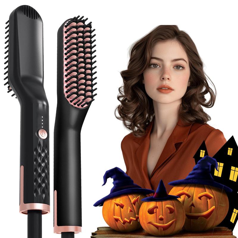 Electric Hair Straightener, Non-slip Design Hair Straightening Brush with Double Side Titanium Plates, Professional Hair Styling Tool for Home & Salon Use