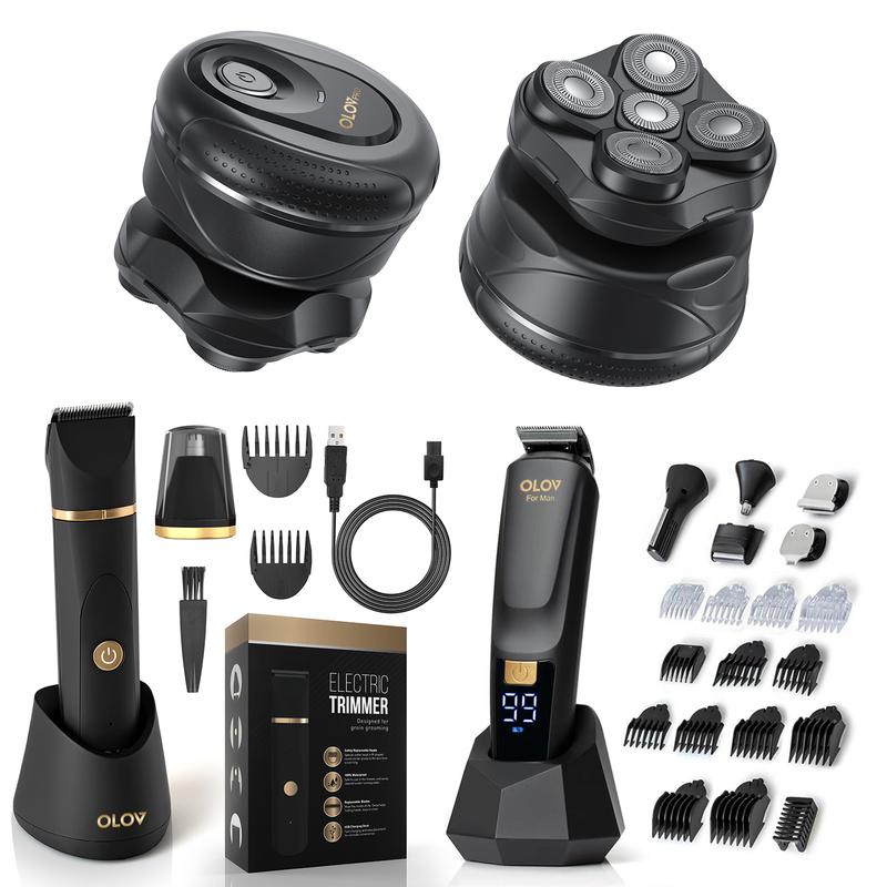 OLOV Men's All-purpose Grooming Three-piece Set | Shaving, trimming, and balding are all done in one stop. The ultimate equipment for men's style