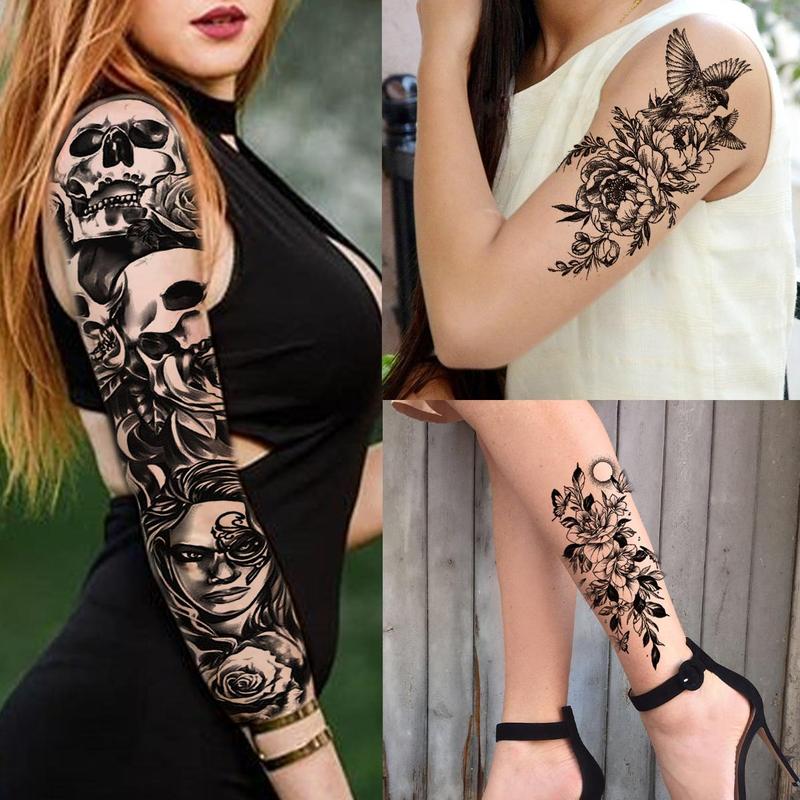 Punk Style Tattoo Sticker, 21pcs set Temporary Tattoo Sticker, Fake Tattoo Sticker, Body Art Sticker for Women & Men, Realistic Tattoo Sticker for Party