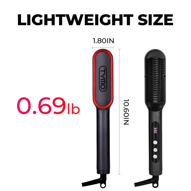 TYMO Ring Plus Ionic Hair Straightener Brush & Thermal Brush & Hair Oil - Compacted Wave Curling Iron for Easy Comfort Styling hair