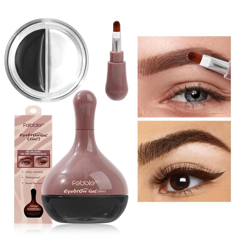 2 in 1 Eyebrow Gel & Eyebrow Tinting Gel, 2 Counts set Waterproof Long Lasting Eyebrow Gel, Natural Eyebrow Styling Gel, Eye Brow Makeup Tool, Christmas Gift