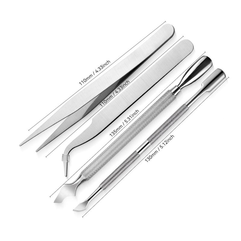 Double-ended Nail Cuticle Pusher, 5 Counts Finger Dead Skin Remover, Nail Nippers Cutter for Pedicure Accessories, Nail Art Tools