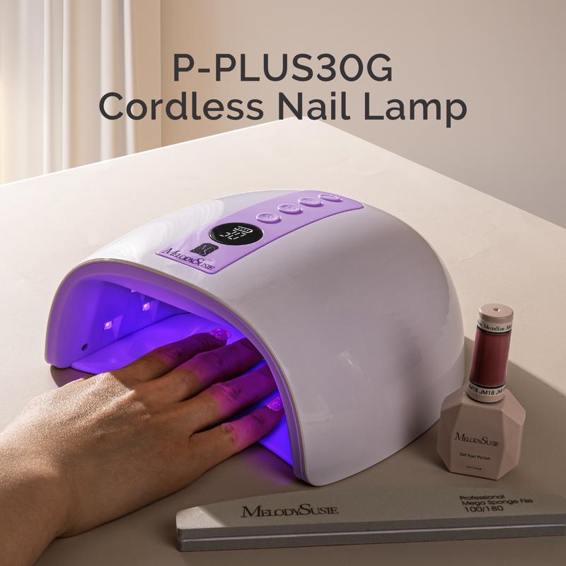 MelodySusie UV LED Nail Lamp, P-PLUS30G Rechargeable Cordless Nail Light for Gel Polish  for Salon & Home Use Nail Art