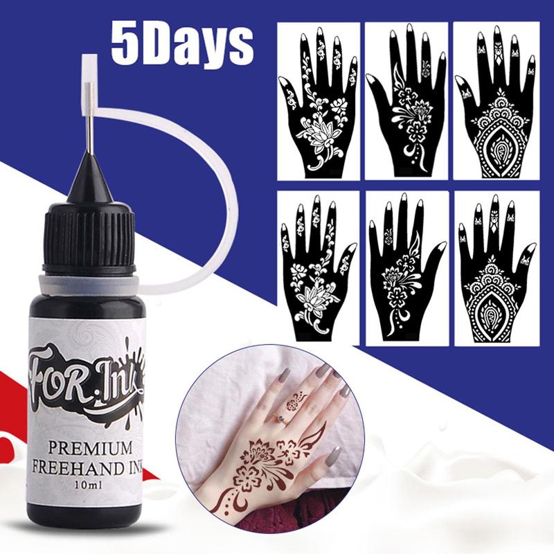 Temporary Tattoo Ink & Stencil Kit, Temporary Tattoo Kits, Including 3pcs Ink ＆ 3 Pairs Stencil, Semi Permanent Tattoo Markers, DIY Tattoo Kit for Women & Men