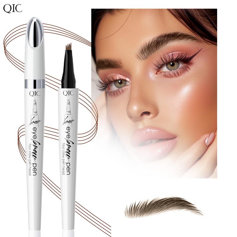 QIC Microblading Eyebrow Pen, Eyebrow Pen with an Upgrade Micro-Fork Tip Applicator, Waterproof Long-Lasting Microblading Eyebrow Pencil, Brow Pen for Natural Looking Brows Makeup