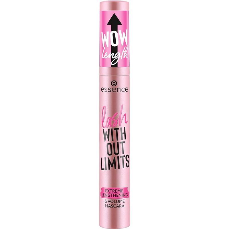 essence | Lash Without Limits Extreme Lengthening & Volume Mascara (01 | Extra Black) | Volumizing & Lengthening | Vegan, Cruelty Free & Paraben Free - FLEXIBLE ELASTOMER WAND