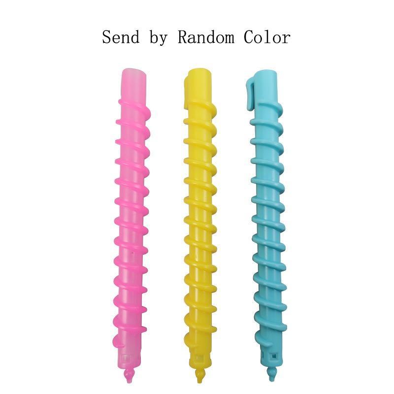 Random Color Heatless Spiral Hair Perm Curler Sticks, 20pcs Screw Design Hair Roller Tool, Effortless Natural Curl Hair Styling Tool, No Heat Curl Hair Perm Rods for DIY Hairdressing