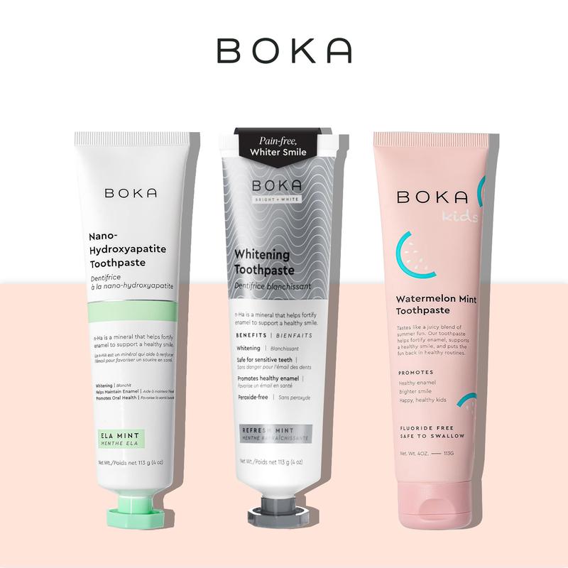 Customize Your Boka Oral Care with Three Flavors of Your Choice - Fluoride-Free Toothpaste