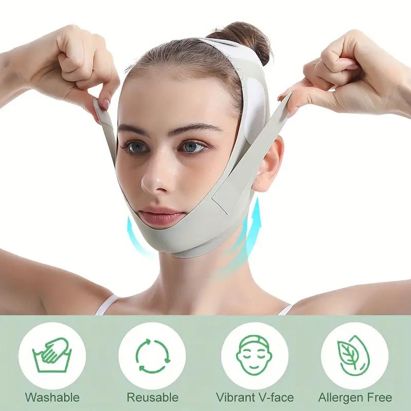 Reusable V-Line Lift Mask, Double Chin Reducer Chin Strap, Lift and Tighten Face to Prevent Sagging, Ultra-Thin Comfortable Reusable Summer Face Belt - Facial Care Gift for Mom Skincare