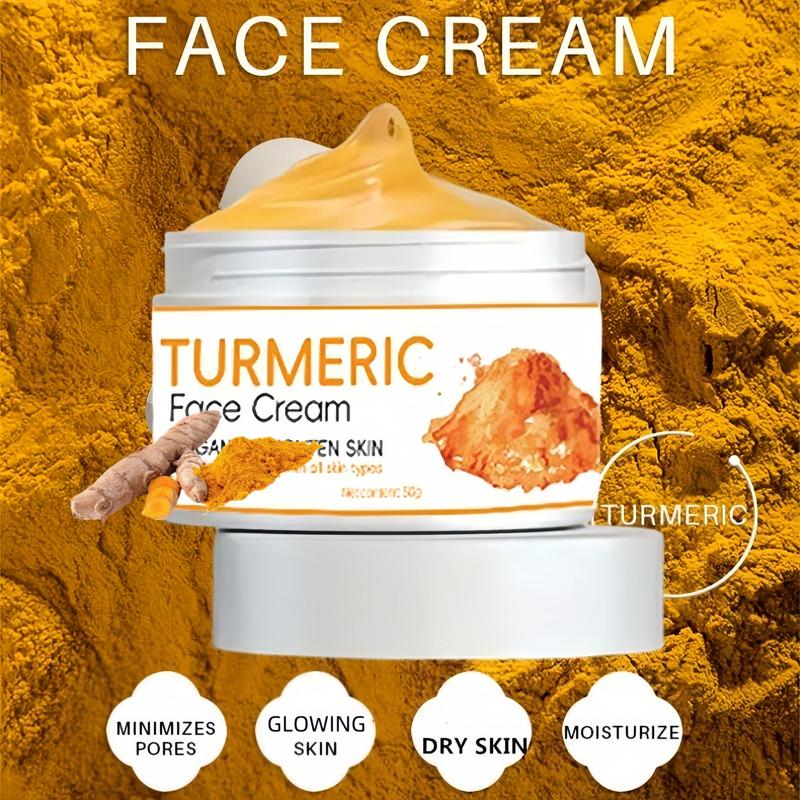 Turmeric Soap & Turmeric Cream Set, 5 Counts set Moisturizing Brightening Facial Skincare, Daily Skincare Product for Women & Men for All Skin Types