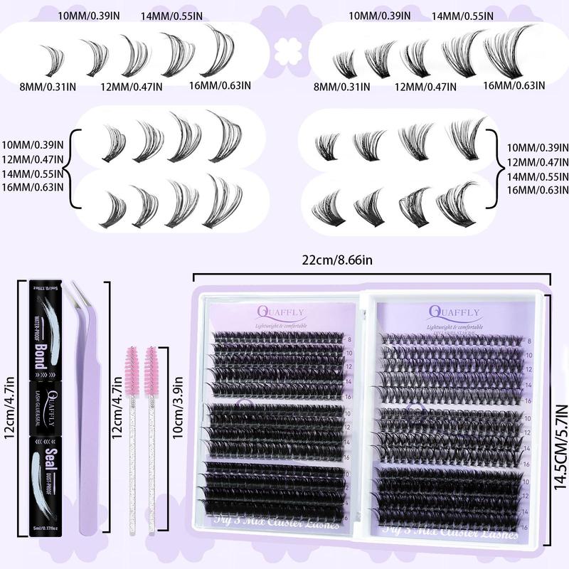 Individual False Eyelashes Kit, 1 Box Natural Look Eyelash Extensions, Self Grafting Curl Eyelashes, Eyelashes Clusters, Eye Makeup Enhancement False Eyelashes for Women, Christmas Gift