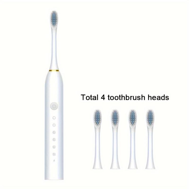 Electric Toothbrush Set, 1 Box Rechargeable Sonic Toothbrush & Replacement Brush Heads, Intelligent Deep Cleaning Toothbrushes for Adults, Christmas Gift