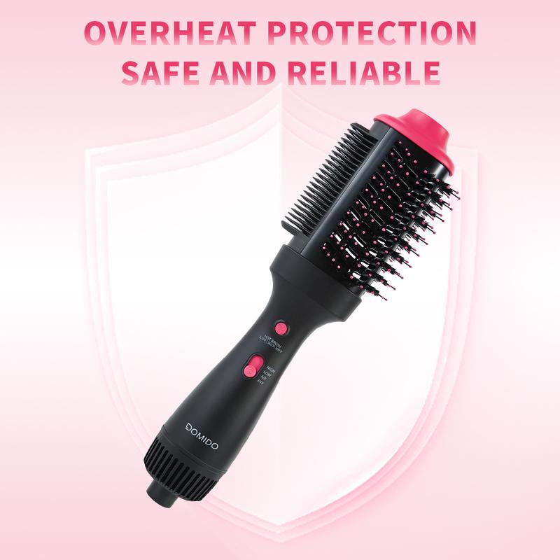 DOMIDO Apollo - Negative ion straightening comb hair dryer, multi-functional curling comb to create smooth and high-quality hair.