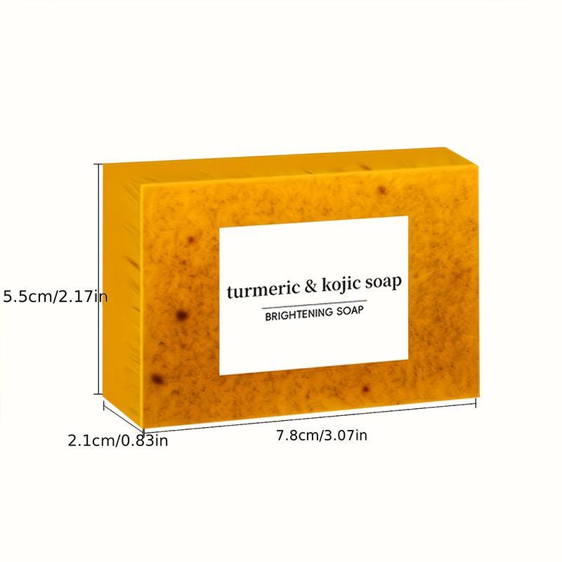 Comfort Turmeric Kojic Acid Soap with Foaming Net, 3 Counts set Hydrating Natural Handmade Cold Pressed Soap, Moisturizing Body Wash Soap for Women & Men