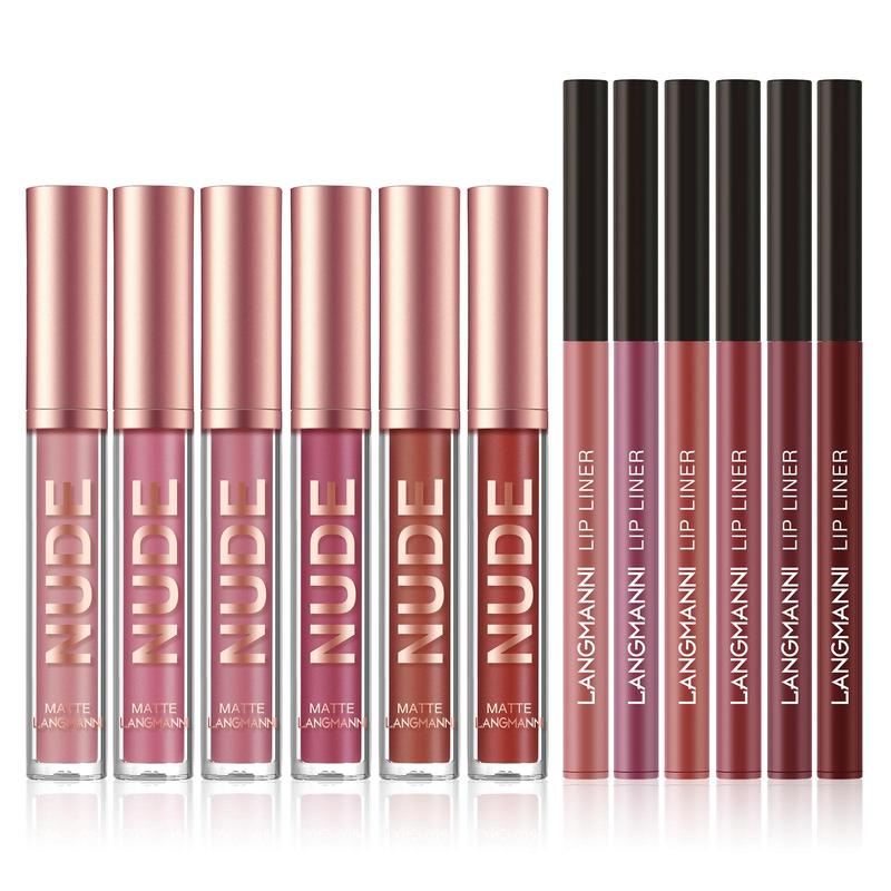 Comfort Hydrating Matte Skincare Lipstick & Lip Liner Makeup Set, 12pcs set Long Lasting Easy Coloring Lipsticks, Moisturizing Lip Kit, Summer Gifts