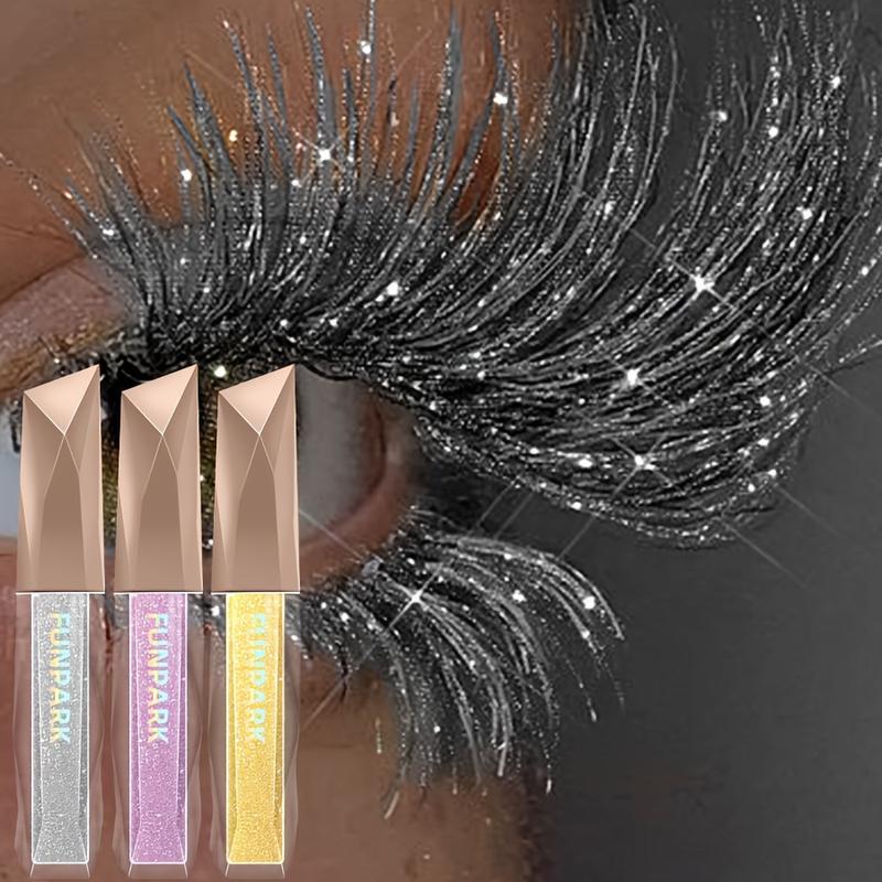 3PCs sparkling diamond glitter mascara-waterproof, smudge-proof & long-lasting for all skin types