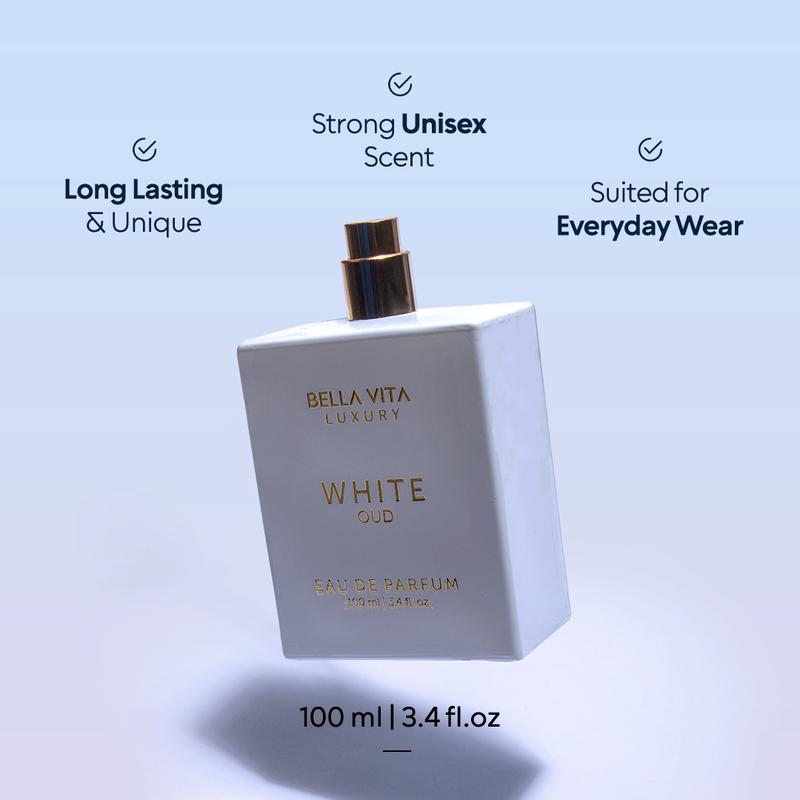 BellaVita Luxury's White Oud Unisex Eau De Parfum | Orange, Freesia & Wood Notes | Made with Clean & Natural Essential Oils