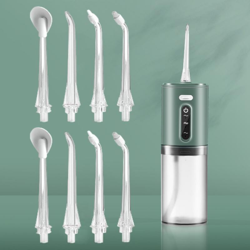 8 - Jet Tip dental oral irrigator. USB  3 three - frequency pulse teeth cleaners. cordless oral Rechargeable Portable water  flosser