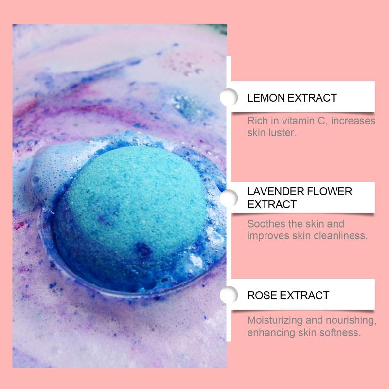 Bath Bomb, 1 Box Moisturizing & Nourishing Colorful Bath Ball for Christmas Gift, Body Care Bath Bomb for Women & Girls