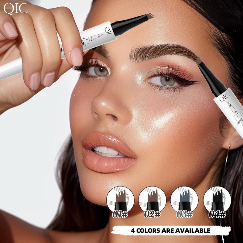 QIC Microblading Eyebrow Pen, Eyebrow Pen with an Upgrade Micro-Fork Tip Applicator, Waterproof Long-Lasting Microblading Eyebrow Pencil, Brow Pen for Natural Looking Brows Makeup