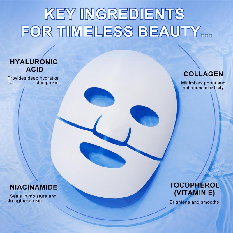 Collagen Facial Mask, 6 Counts set Moisturizing Facial Skin Care Mask, Hydrating Facial Skin Care Product for Women & Men, Christmas Gift