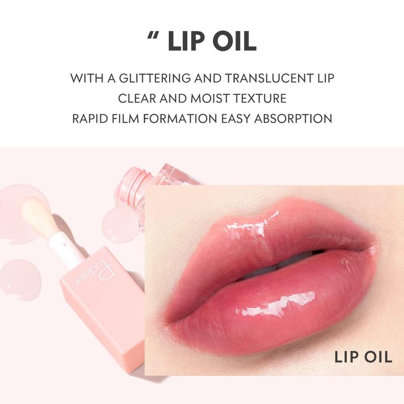 Pudaier Lip Care Kit, Hydrating Lip Glow Oil, Moisturizing Lip Mask, Exfoliating Lip Scrub, 3 Pcs Lip Care Plumping Makeup Set for Shiny and Nourishing Lips, Dry Lips Treatment