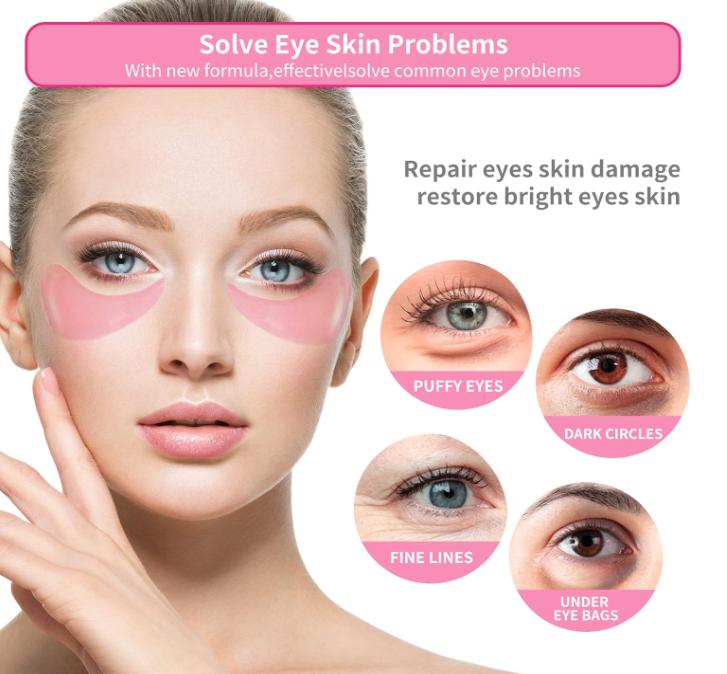 BREYLEE Rose Eye Mask– 60 Pcs - Eye Treatment Mask, Under Eye Bags Treatment, Under Eye Masks, Under eye Dark Circles