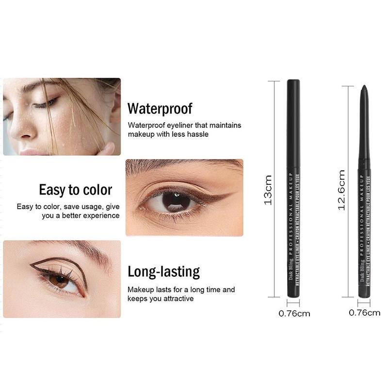 Da&Bling Mechanical Eyeliner Pen, Retractable EyePencil,  Professional Makeup, Creamy Retractable Eyeliner