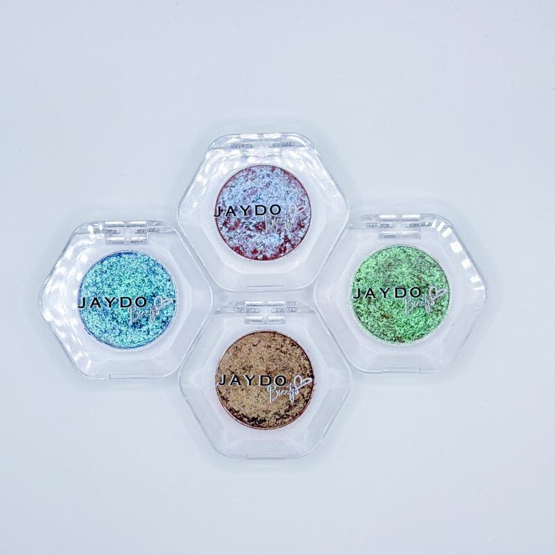 JAYDO Beauty Pressed Single Duo Chrome Eyeshadow Glitter Shadow Makeup - Cosmetic Color Long Lasting