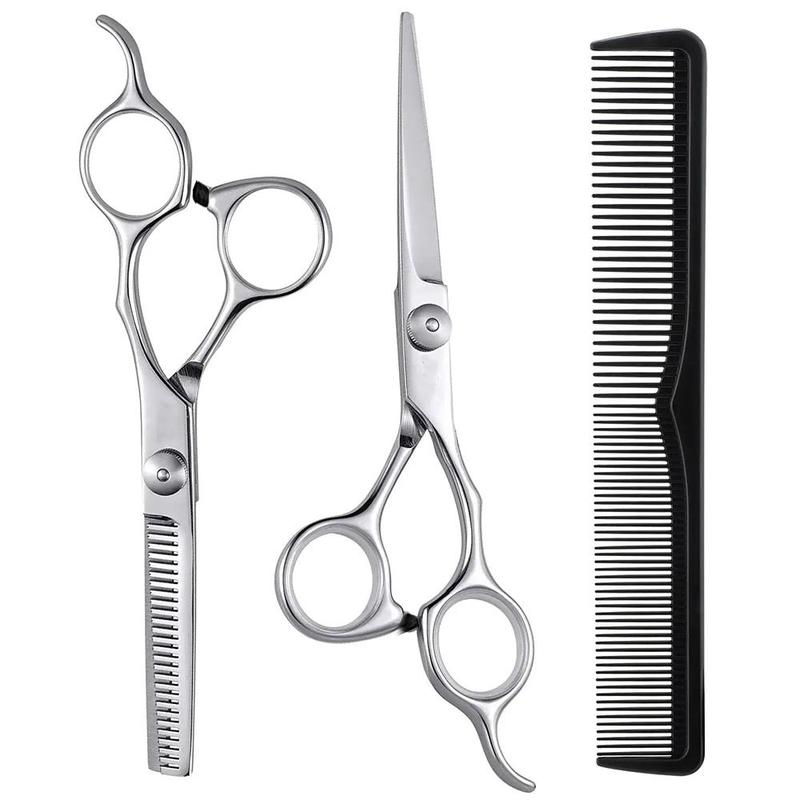 Barber Shop Hair Cutting Set for Summer Gift, 3 Counts set Stainless Steel Barber Thinning Shears, Professional Hair Haircare & Grooming Tool for Women Men Adults Salon Home Use