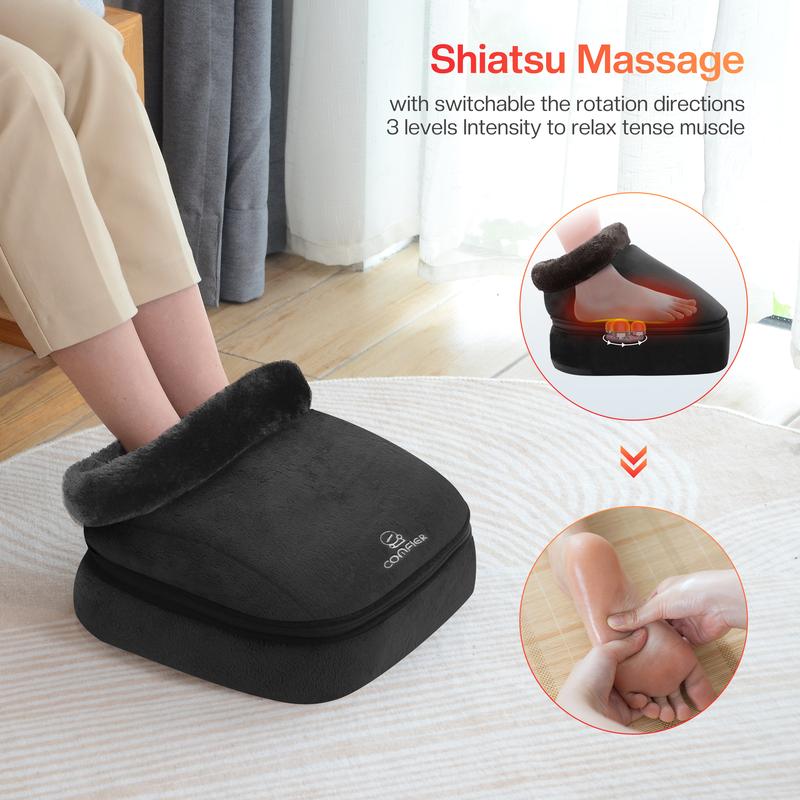 COMFIER Shiatsu Foot Massager with Heat- Kneading Back Massager with Heating Pad, Heated Foot Warmer