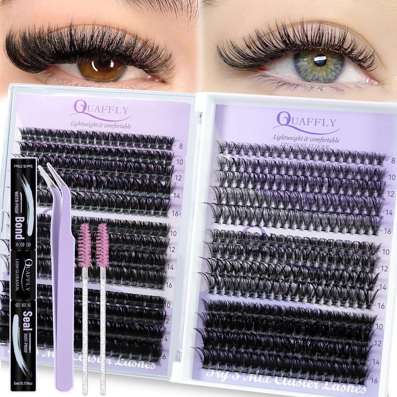 Individual False Eyelashes Kit, 1 Box Natural Look Eyelash Extensions, Self Grafting Curl Eyelashes, Eyelashes Clusters, Eye Makeup Enhancement False Eyelashes for Women, Christmas Gift