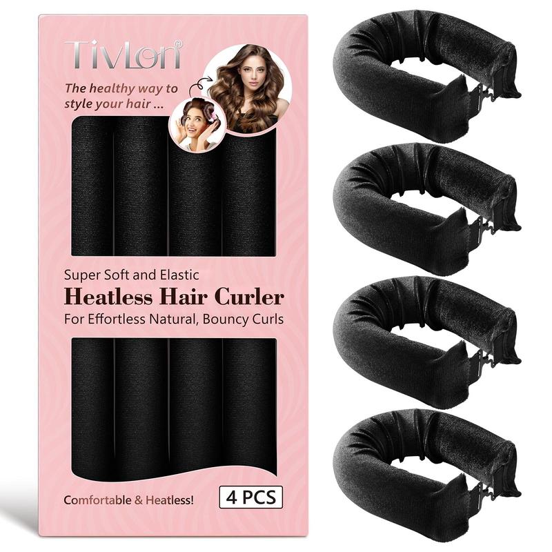 Heatless Hair Curler, 4 Counts box Heat-free Curling Tool, Hair Styling Tool, Suitable for Women's Hair Styling Care, Christmas Gift