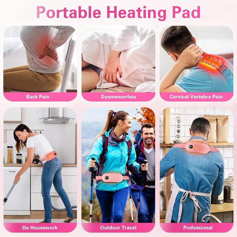 5000mAh Heating Pad for Period Cramps, with 6 Heating Levels and 6 Massage Modes, Menstrual Heating Pad with 3 Timer Auto Off Set