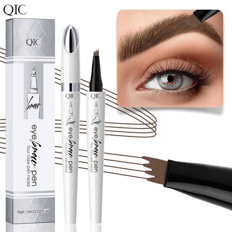 QIC Microblading Eyebrow Pen, Eyebrow Pen with an Upgrade Micro-Fork Tip Applicator, Waterproof Long-Lasting Microblading Eyebrow Pencil, Brow Pen for Natural Looking Brows Makeup