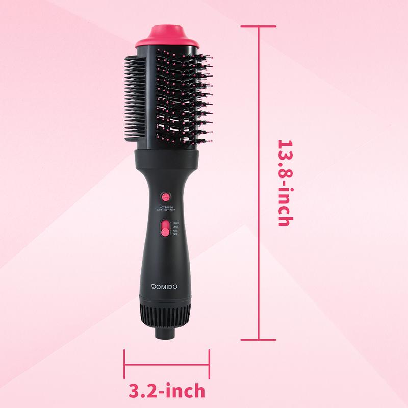 DOMIDO Apollo - Negative ion straightening comb hair dryer, multi-functional curling comb to create smooth and high-quality hair.