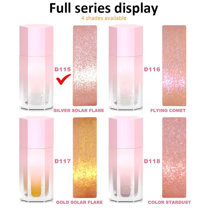 White Glimmer Glitter Light Liquid Highlighter Makeup,Highly Pigmented Liquid Contour,Body Shimmer Luminizer Stick Highlight Illuminator for Face Body Eyes Cheeks,Long Lasting Waterproof Weightless