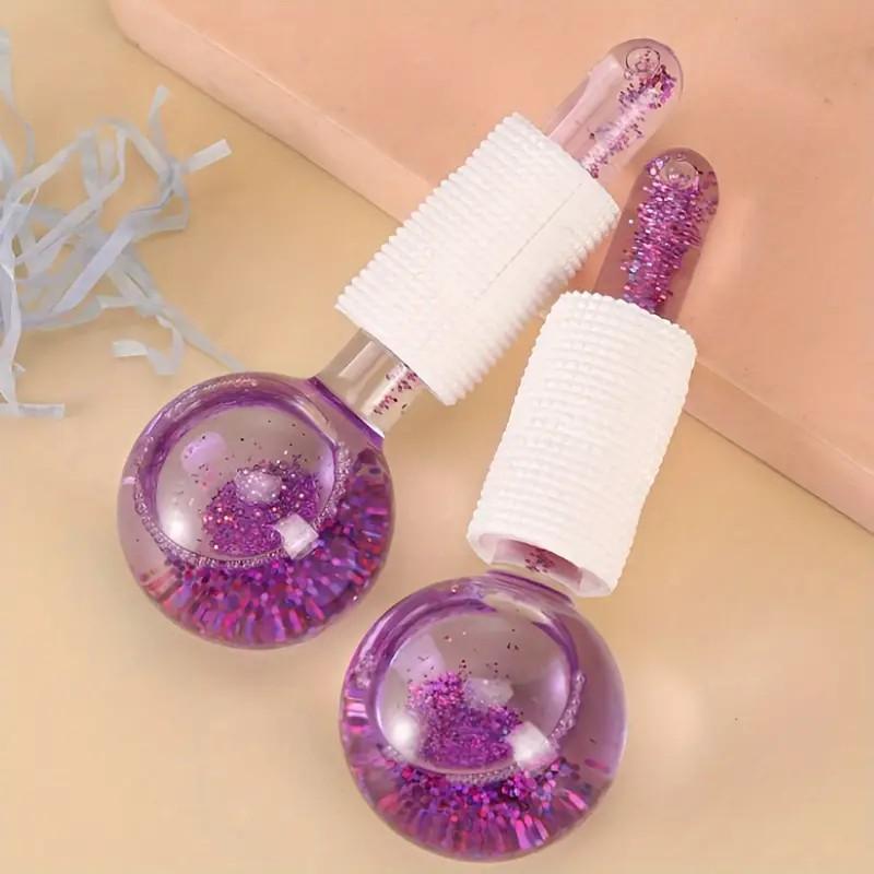 Ice Ball Face Massage Tools, 2 Counts set Sequin Design Comfort Massage Balls, Facial Skin Care Tools For Women & Men