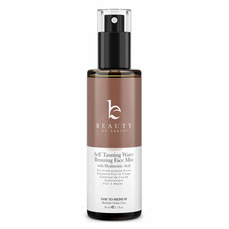 Self Tanning Water Bronzing Face Mist - Hydrating Moisturizer with Hyaluronic Acid for Safe Sunless Tanning Bronzed Glow USA Made Vegan Cruelty Free