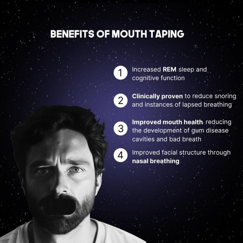 Ultra Breathable Mouth Tape - 30 Strong Adhesive Sleep Strips for One Month Supply, Enhanced Lip Fit for Comfort, Sleep & Sport Accessories for Better Rest