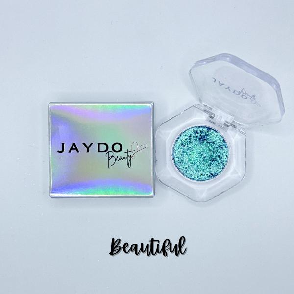 JAYDO Beauty Pressed Single Duo Chrome Eyeshadow Glitter Shadow Makeup - Cosmetic Color Long Lasting