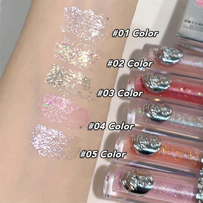 Long Lasting Glitter Liquid Eyeshadow, Shimmering Eye Shadow, Glittering Brightening Highlighting Liquid Stick for Crystal Eye Makeup, Cosmetic Products, Personal Care Products