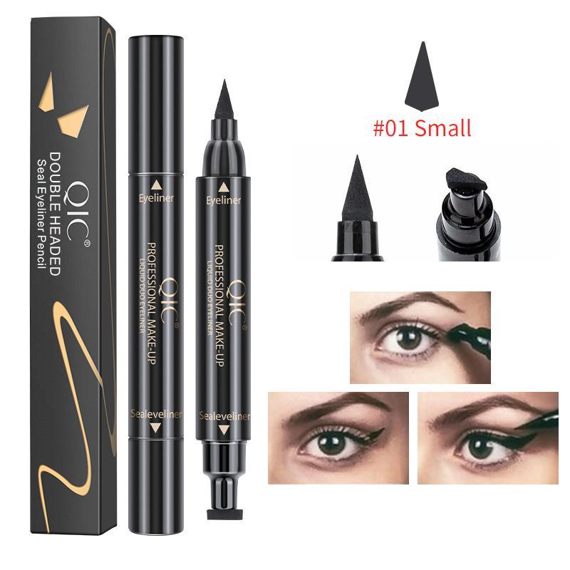 Double-ended Eyeliner Pens, 2pcs Waterproof Long Lasting Eyeliner Pencils, Non-smudged Triangle Seal Eyeliners