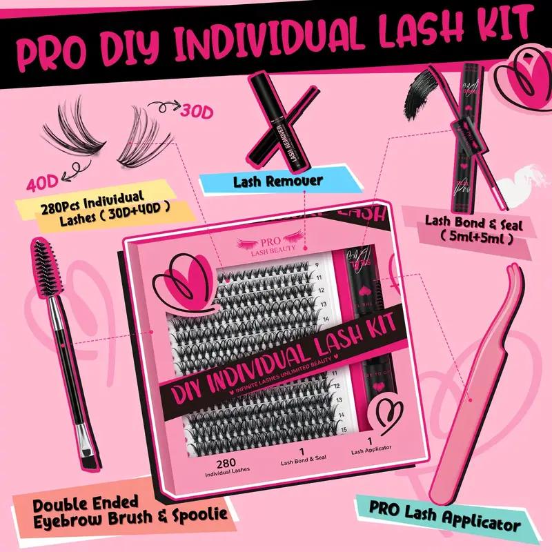 280-Piece Eyelash Kit – Complete Set for Professional Lash Extension | Includes Lashes, Tools, and Adhesives for Stunning Volume & Length