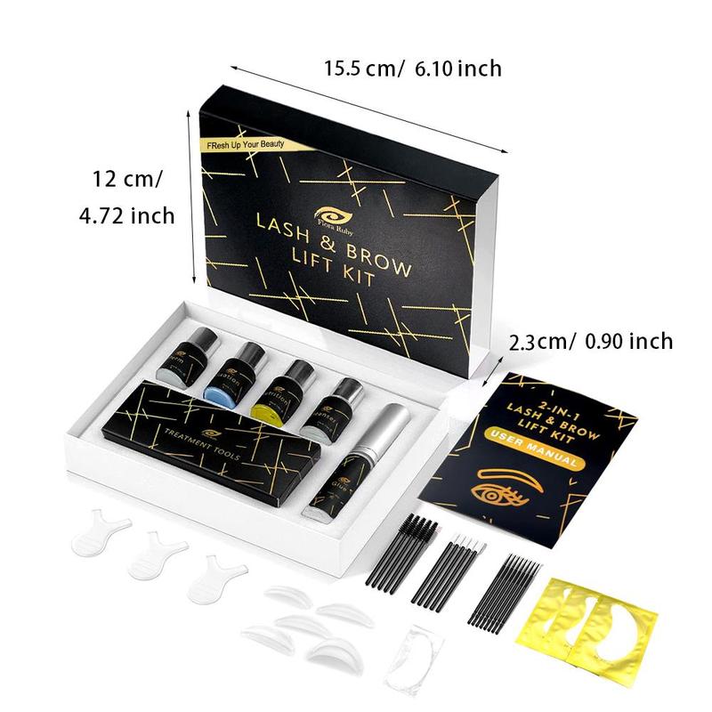 2 in 1 Eyelash & Eyebrow Lifting Kit, 1 Box Professional Eyelash Eyebrow Perm Set for Quick Lifting & Voluminous Coloring, Daily Makeup Kit for Home and Salon Diy, Makeup Products, Christmas, Christmas Gift