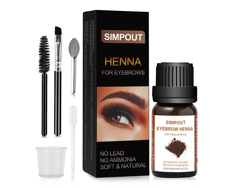 SIMPOUT Spot Color Henna Brow Kit, Purely Natural Henna Hair Powder, 6 grams, Instant Eyebrow Dye Kit, Professional Spot Coloring for Salon & Home Use, Easy to Use